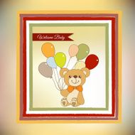 baby shower card with cute teddy bear N5