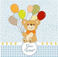 baby shower card with cute teddy bear N7