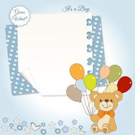 baby shower card with cute teddy bear N8