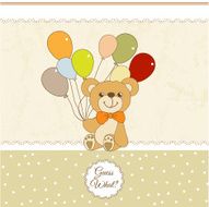 baby shower card with cute teddy bear N9