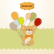 baby shower card with cute teddy bear N11