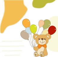 baby shower card with cute teddy bear N13