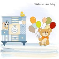 baby shower card with cute teddy bear N15