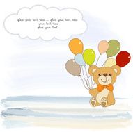 baby shower card with cute teddy bear N16