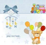 baby shower card with cute teddy bear N17