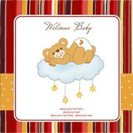 baby shower card with sleepy teddy bear N5