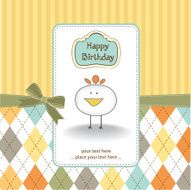 new baby announcement card with chicken