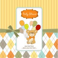 baby shower card with cute teddy bear N22