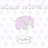 romantic baby girl announcement card
