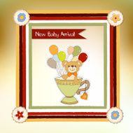 baby shower card with cute teddy bear N26