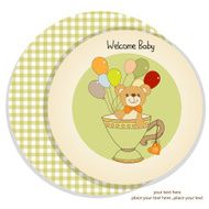 baby shower card with cute teddy bear N27