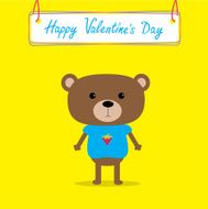 Cute bear Happy Valentines Day card