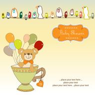 baby shower card with cute teddy bear N32