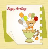 baby shower card with cute teddy bear N33