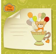 baby shower card with cute teddy bear N34