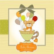 baby shower card with cute teddy bear N35