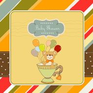 baby shower card with cute teddy bear N36