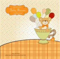 baby shower card with cute teddy bear N37