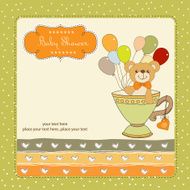 baby shower card with cute teddy bear N38