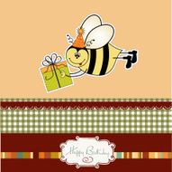 birthday card with bee N3