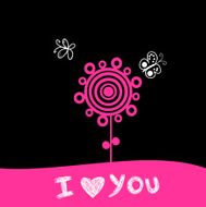 Cartoon flower with butterflies Vector version is in my portfolio