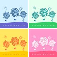 Cartoon flower with butterflies Vector version is in my portfol N2