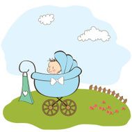 Baby boy announcement card N9