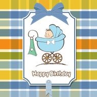 Baby boy announcement card N11