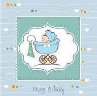 Baby boy announcement card N12