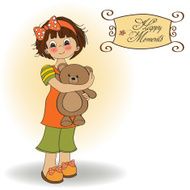 young girl going to sleep with her favorite toy N5