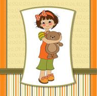 young girl going to sleep with her favorite toy N9