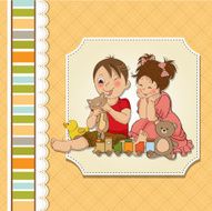 girl and boy plays with toys N2