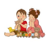 girl and boy plays with toys N5