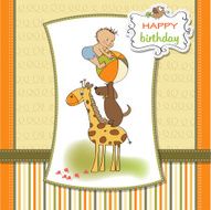 funny cartoon birthday greeting card N6