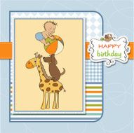 funny cartoon birthday greeting card N10
