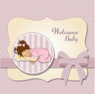 baby shower card with little girl