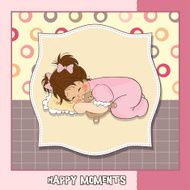 baby shower card with little girl N2
