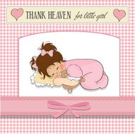 baby shower card with little girl N11