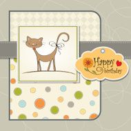 new baby shower card with cat N2