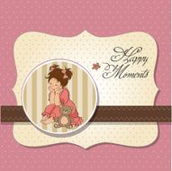 little baby girl play with her teddy bear toy N12