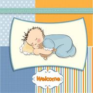 baby shower card with little boy N2