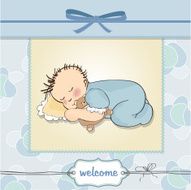 baby shower card with little boy N4