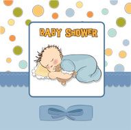 baby shower card with little boy N5