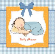 baby shower card with little boy N6