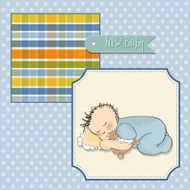 baby shower card with little boy N8