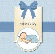 baby shower card with little boy N9