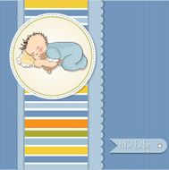 baby shower card with little boy N10