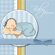 baby shower card with little boy N11