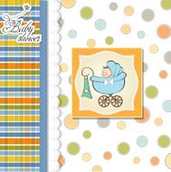 Baby boy announcement card N13