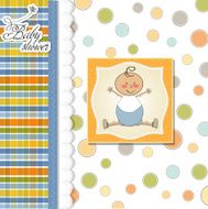 baby announcement card with little boy